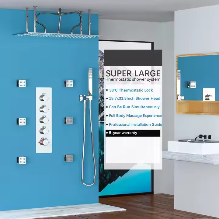 Bathroom Luxury Shower System  - Rainfall Shower Head Ceiling Mount 16 Inch recension och pris