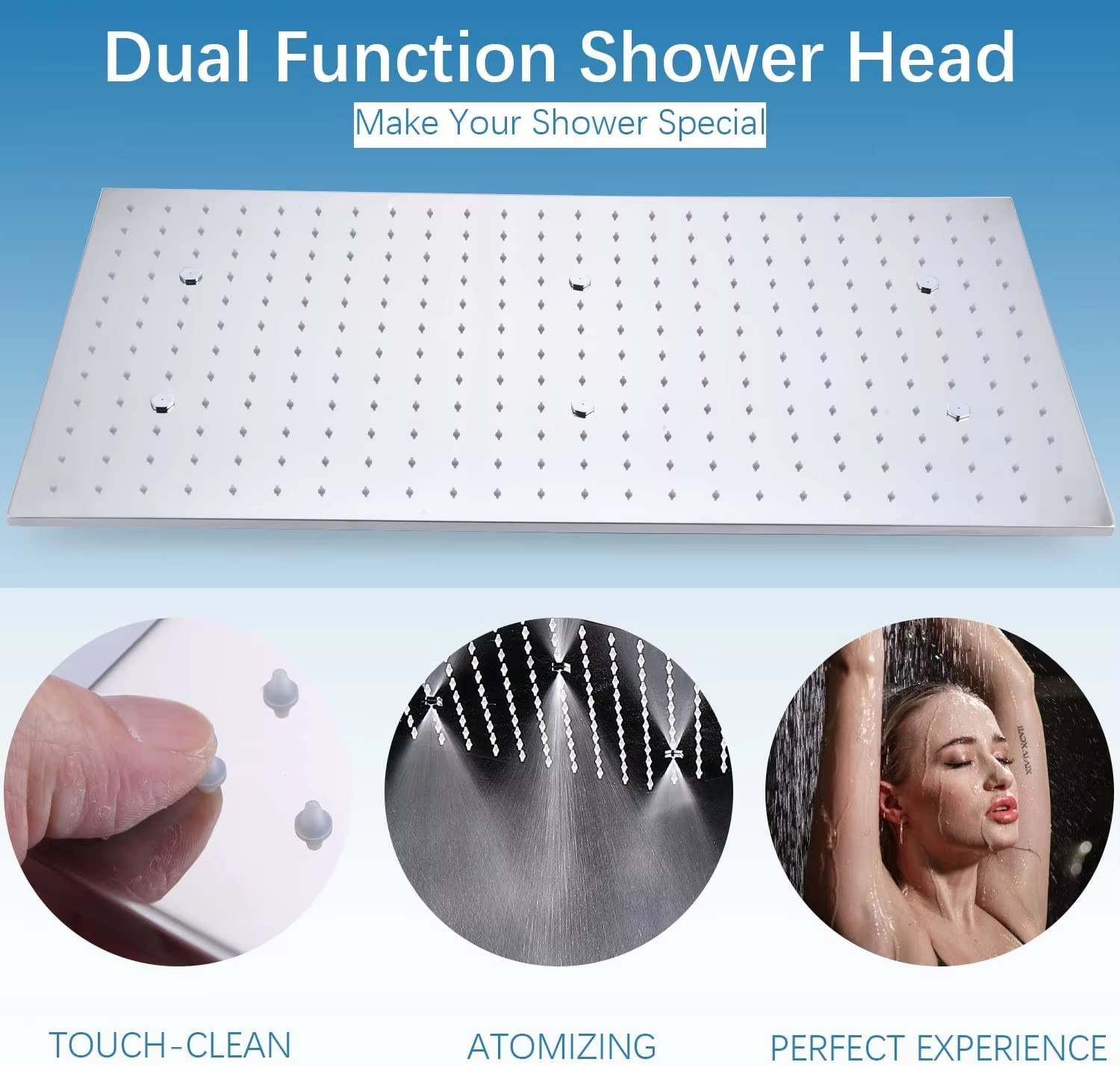 Bathroom Luxury Shower System  - Rainfall Shower Head Ceiling Mount 16 Inch recension och pris