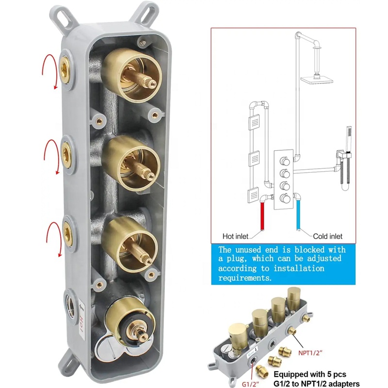 Brushed gold 16 inch concealed - Concealed Thermostatic Shower System Set recension och pris