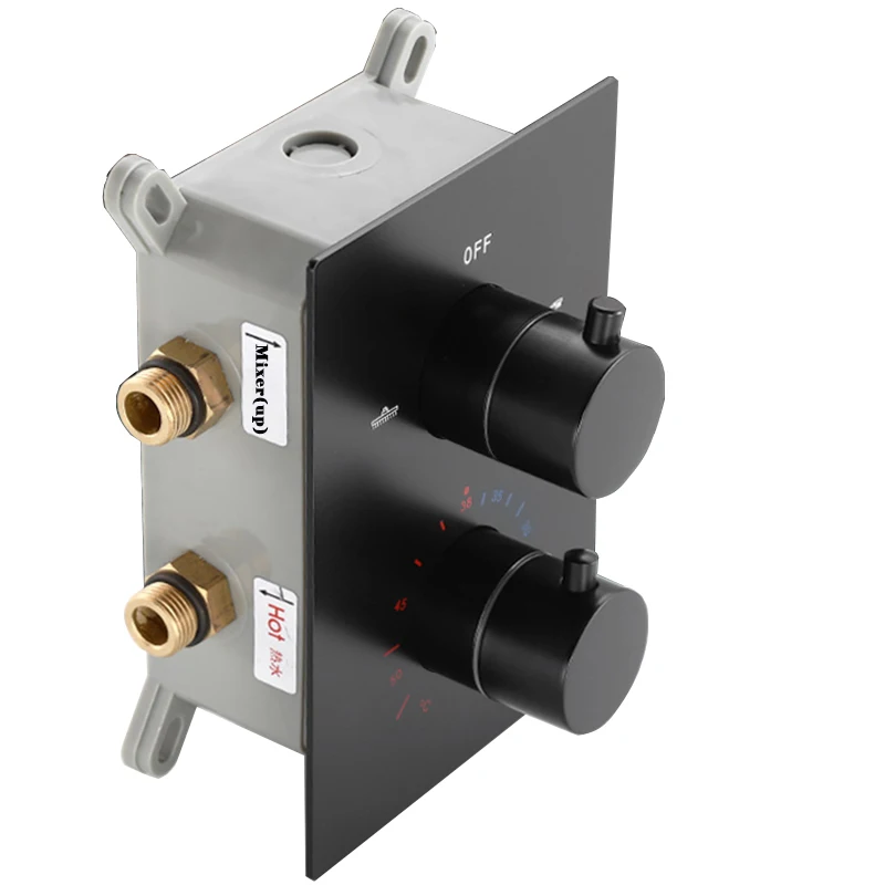 LANGYO Matte Black Thermostati - Thermostatic Shower Faucet Valve 3 Way recension och pris