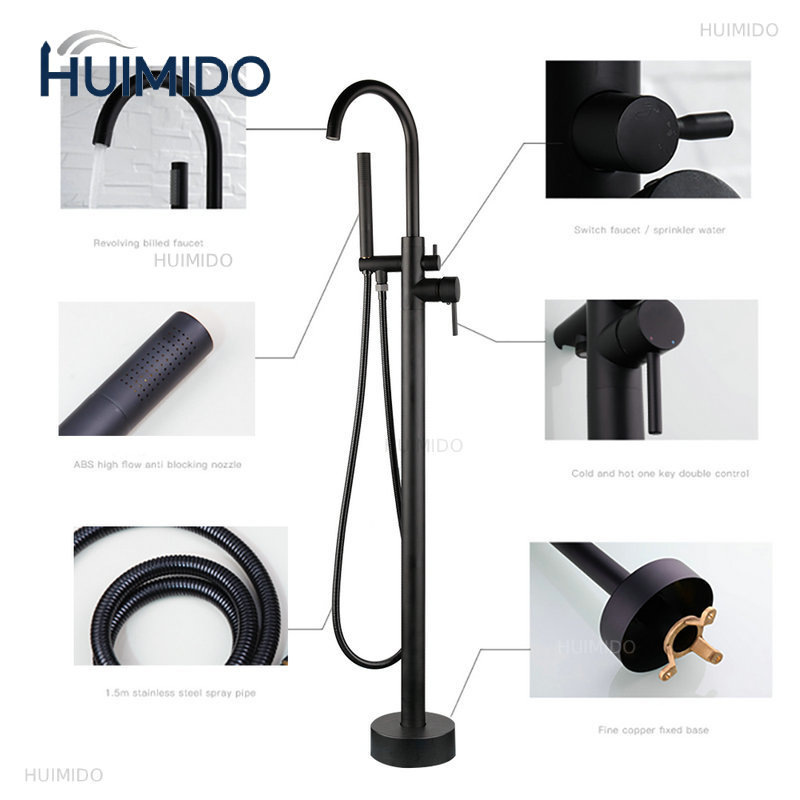Golden Plated Bathtub Filler S - Freestanding Bathtub Filler Faucet Floor recension och pris