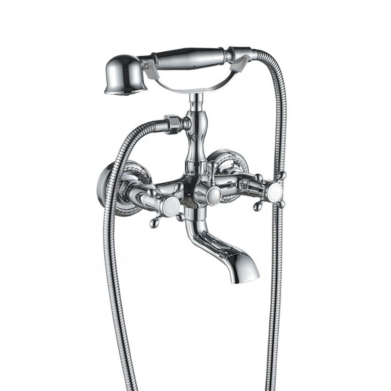 Classic Vintage Style Double H - Freestanding Bathtub Filler Faucet Floor recension och pris