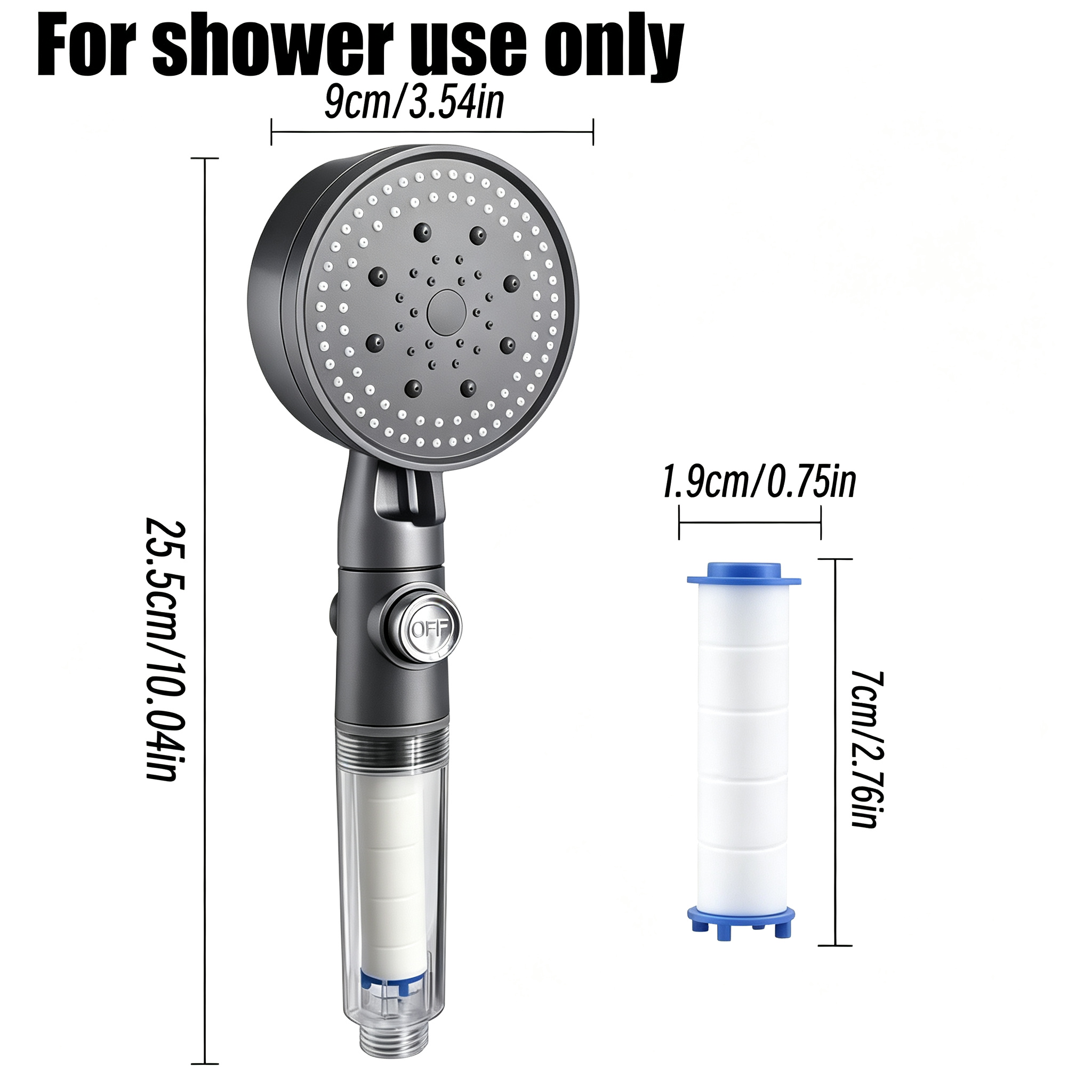 Grey Filter Handheld Shower He - Handheld Shower Head High Pressure Filter recension och pris