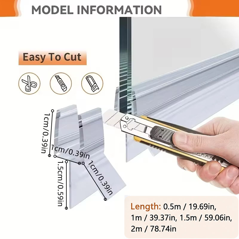 1PC 0.5/1/1.5/2M Transparent S - Shower Door Bottom Seal Strip Sweep recension och pris