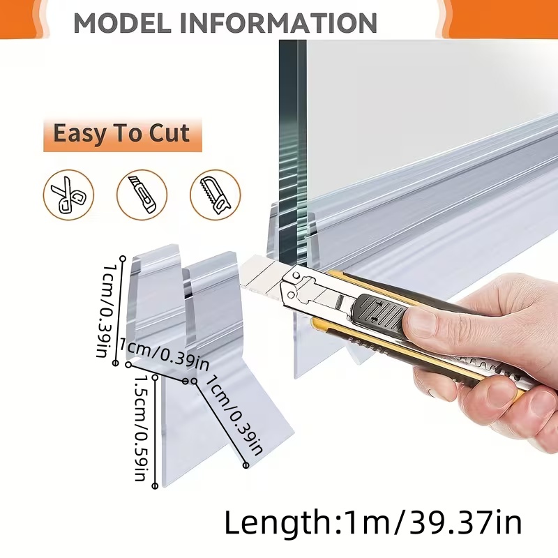 1PC 1/1.5/2m Frameless Shower  - Shower Door Bottom Seal Strip Sweep recension och pris