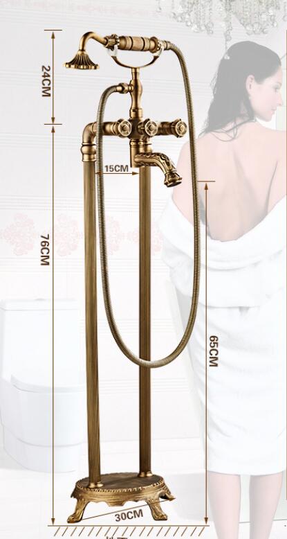 Tuqiu Floor standing Carved Ba - Freestanding Bathtub Filler Faucet Floor recension och pris