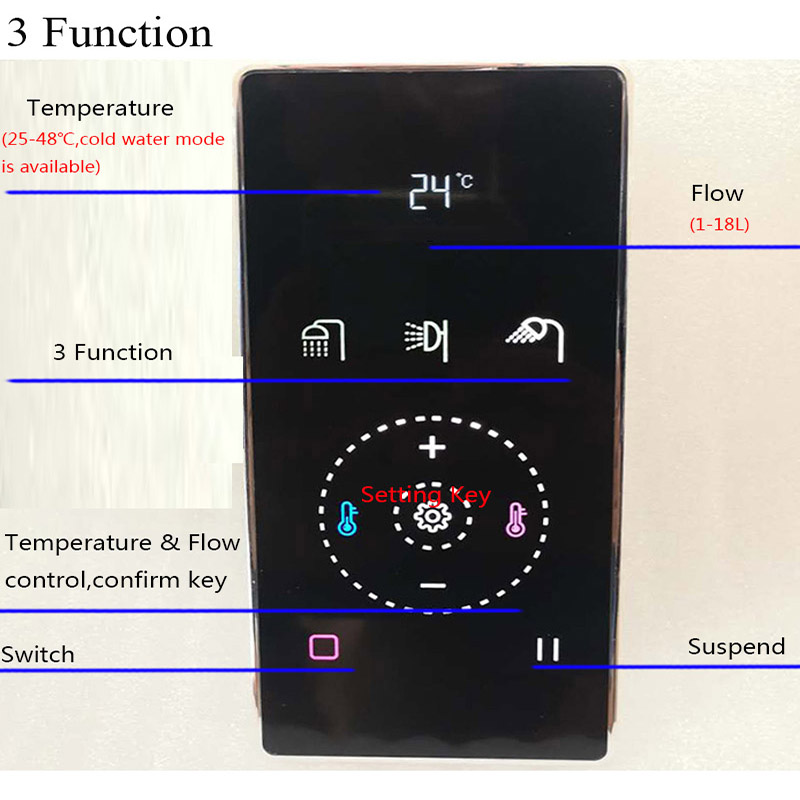 Digital Black LED Shower Contr - Thermostatic Mixing Valve Digital Display recension och pris