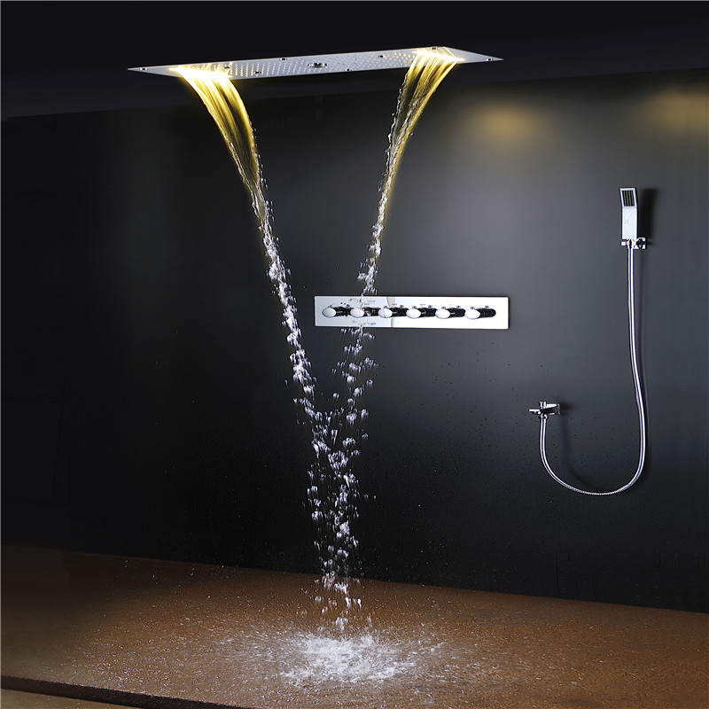Luxury LED Multi-function Show - Led Rainfall Shower Head Waterfall recension och pris