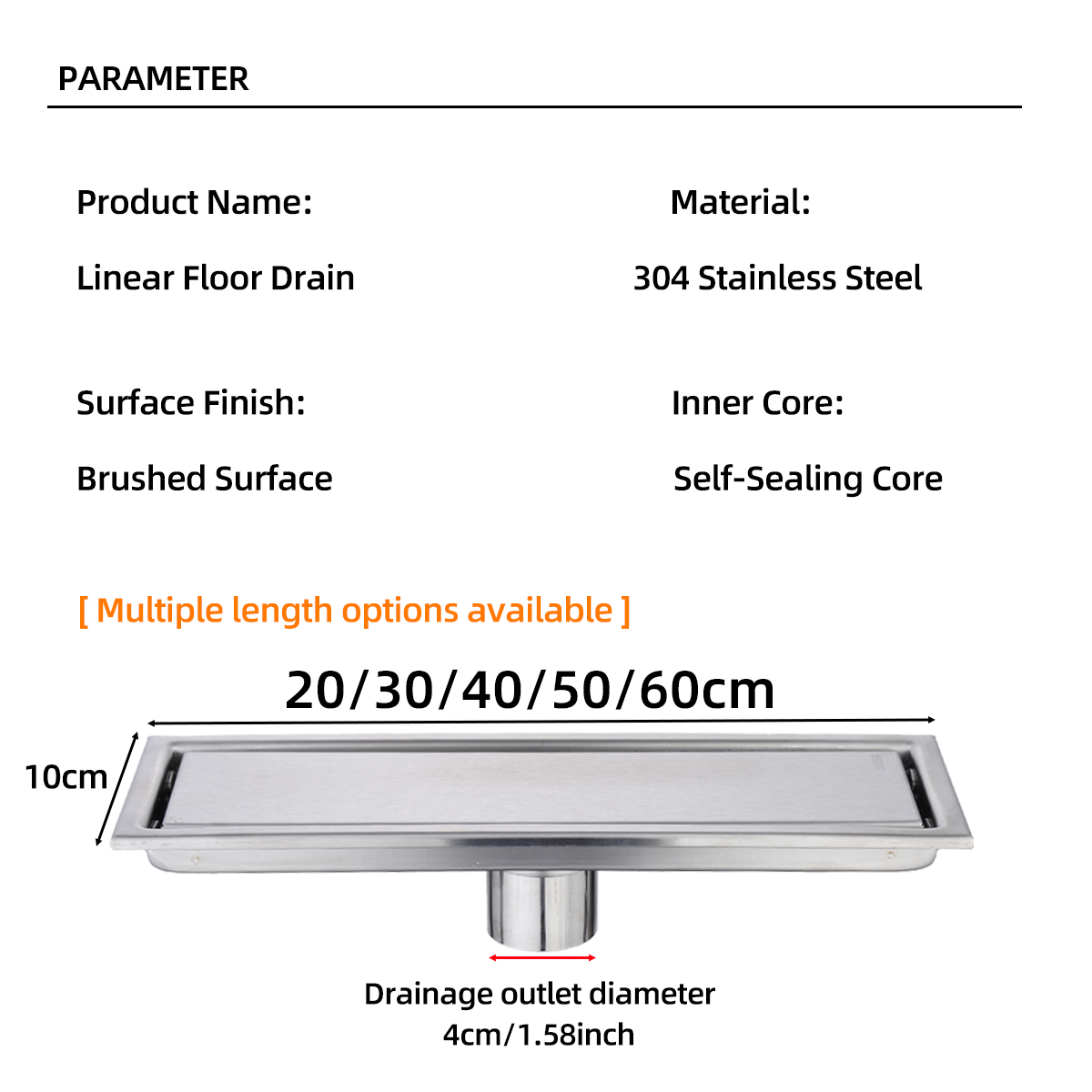 Linear Shower Drain with Tile- - Linear Shower Drain Stainless 304 Tile In recension och pris