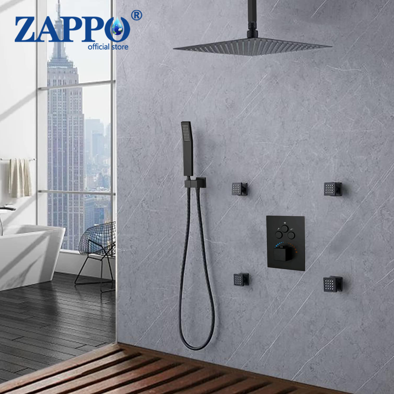 ZAPPO Thermostatic Shower Syst - Thermostatic Shower Faucet Valve 3 Way recension och pris