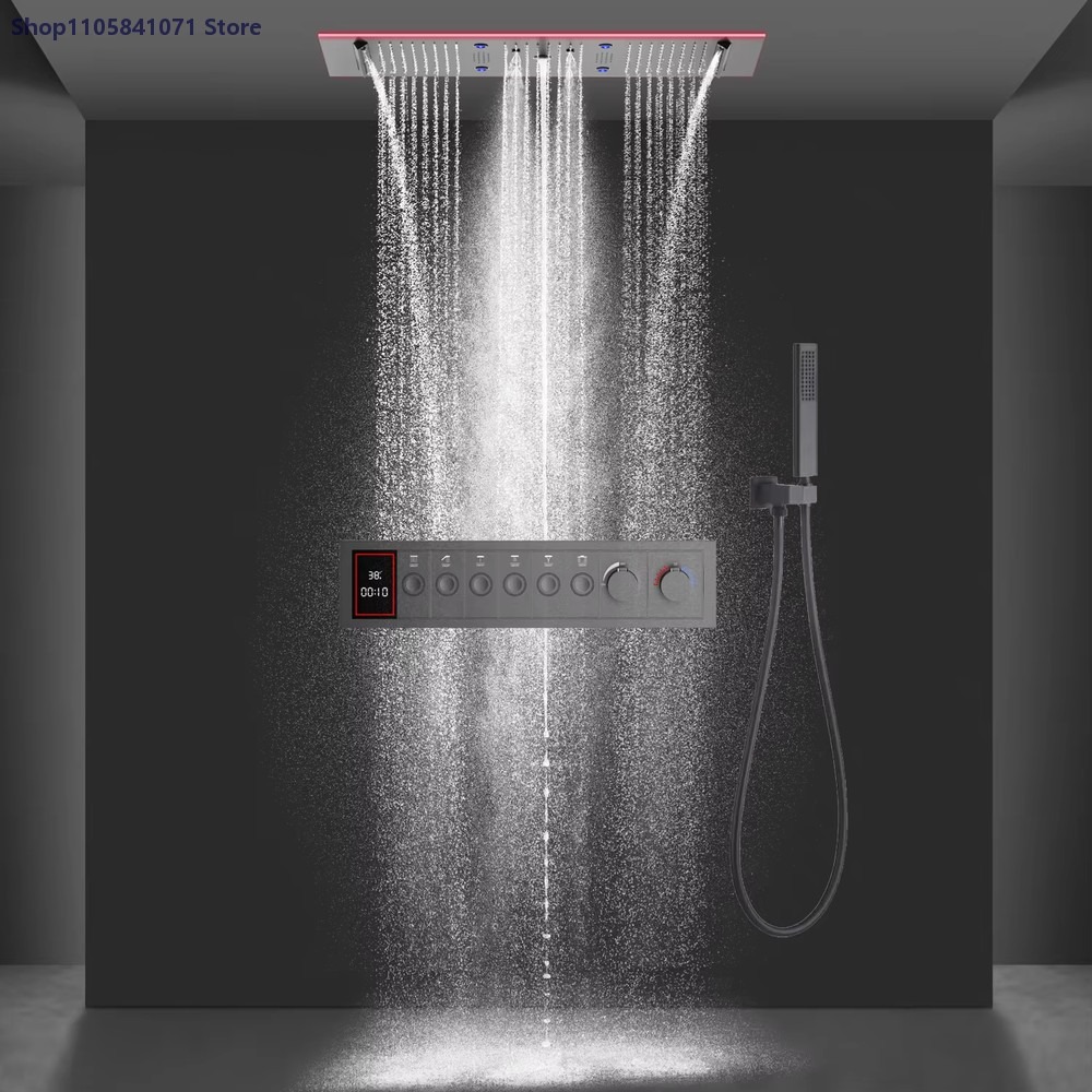 900x300mm Thermostatic Shower  - Led Rainfall Shower Head Waterfall recension och pris