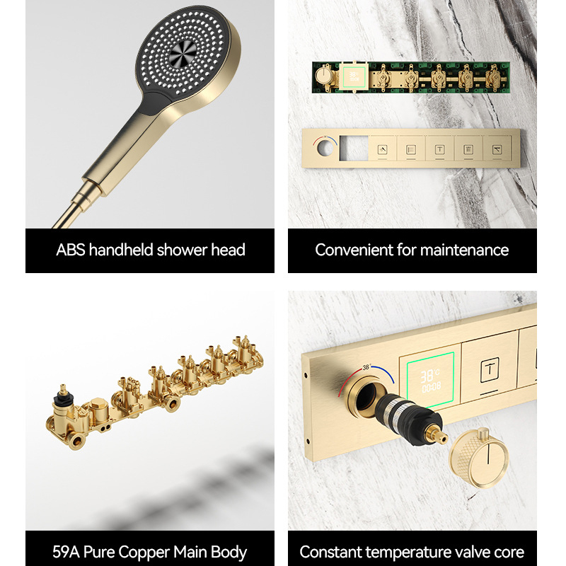 630*330mm Rain Shower System B - Thermostatic Mixing Valve Digital Display recension och pris