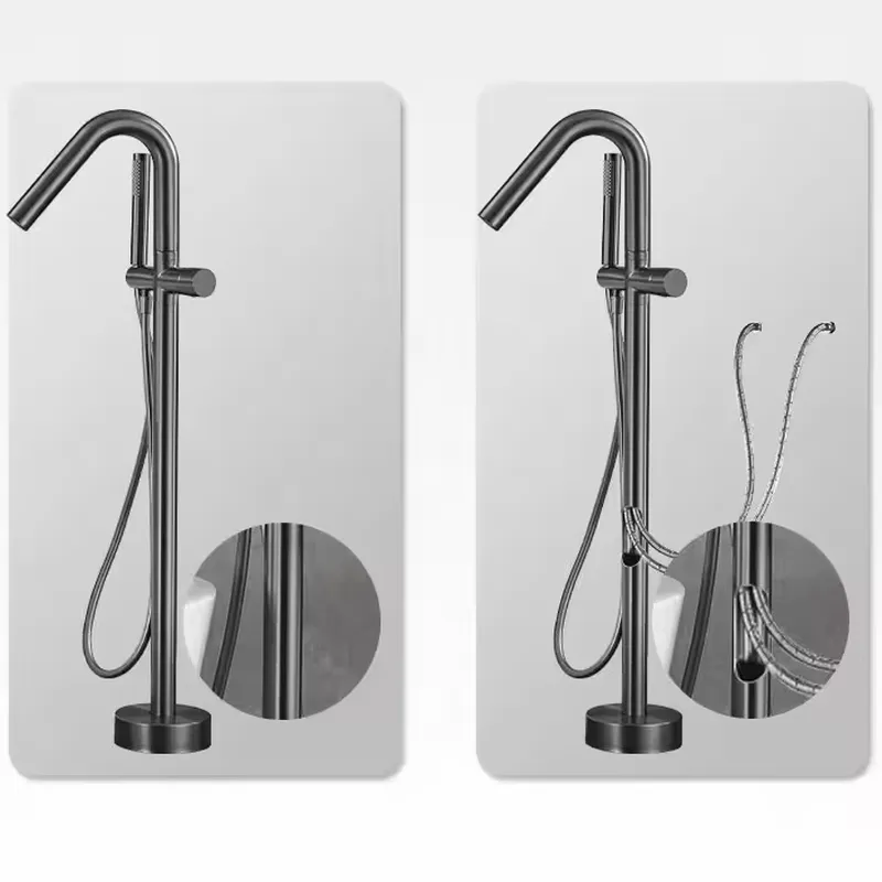 Copper Freestanding Bath Showe - Freestanding Bathtub Filler Faucet Floor recension och pris