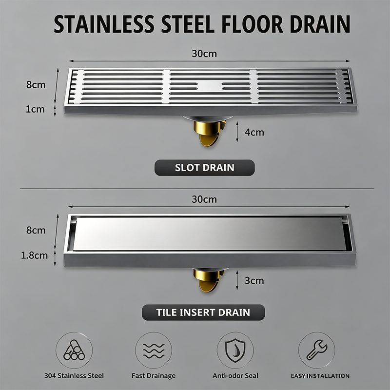 30cm 304 Stainless Steel Linea - Linear Shower Drain Stainless 304 Tile In recension och pris