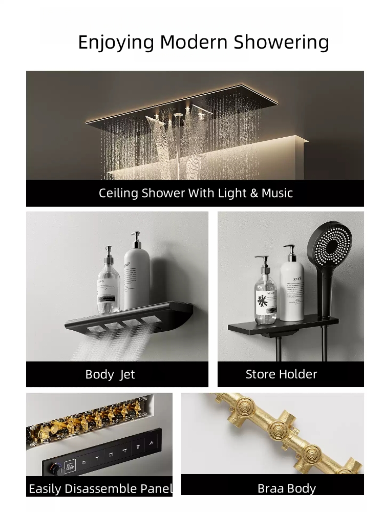 Bathroom Shower System Set Con - Concealed Thermostatic Shower System Set recension och pris