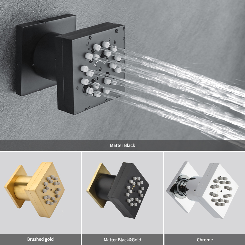 2 Functions Solid Brass Body S - Shower Body Jet Massage Spray Square recension och pris