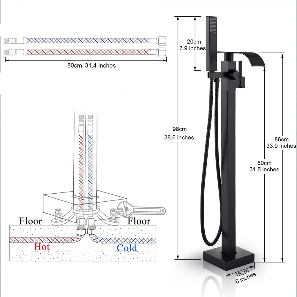 Floor Standing Faucet Bathtub  - Freestanding Bathtub Filler Faucet Floor recension och pris