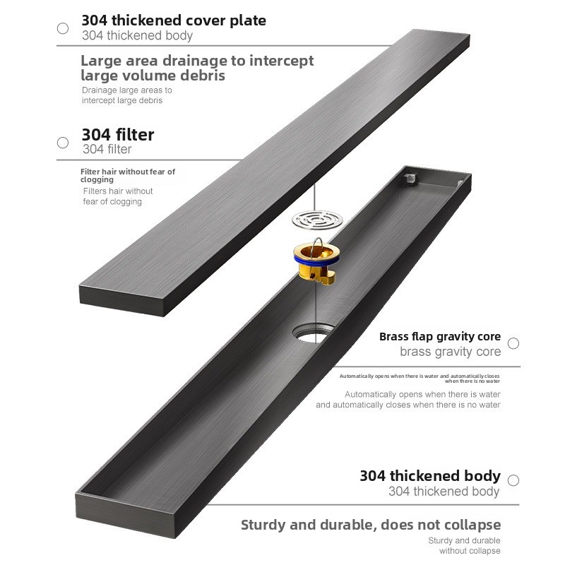 304 Stainless Steel Linear Flo - Linear Shower Drain Stainless 304 Tile In recension och pris